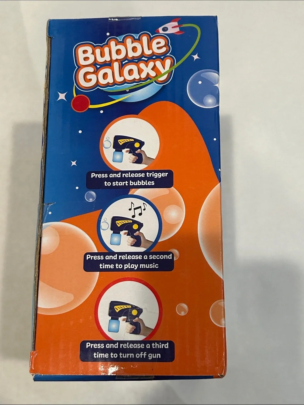 Bubble Galaxy Blaster Gun for Kids - Red and Blue music play toy new in box